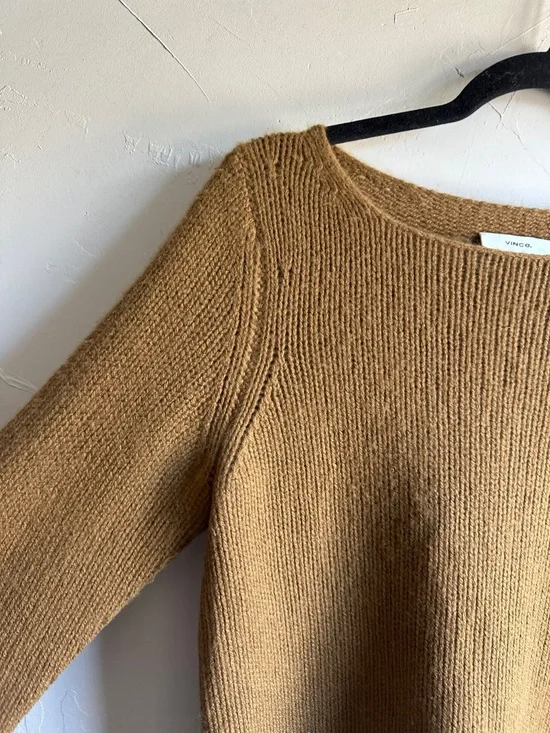 Vince 100% Cashmere Sweater Camel Minimalist Quiet Luxury Capsule Sz M - Picture 9 of 12